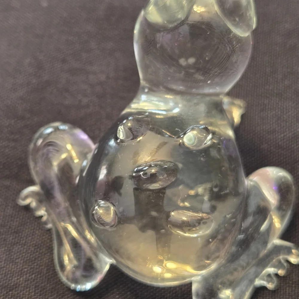 Glass Frog Set. Mom And 3 Little Babys